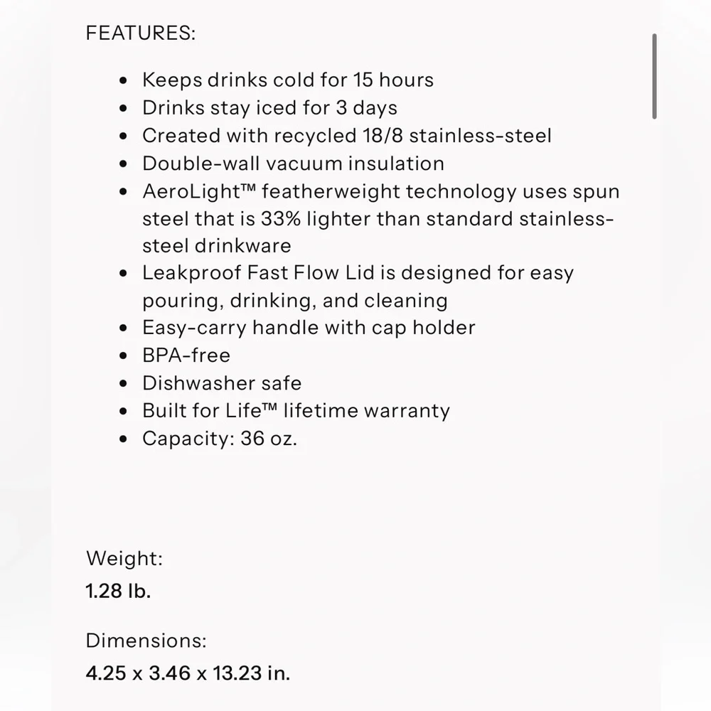 STANLEY ICEFLOW™ BOTTLE‎ WITH FAST FLOW LID | 36 OZ